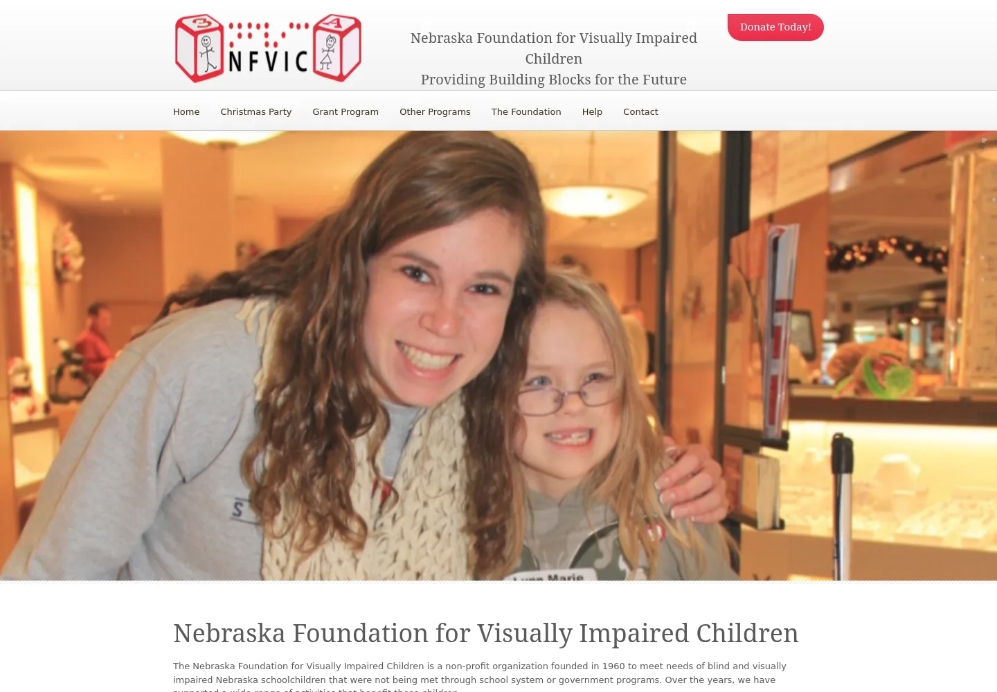 Nebraska Foundation for Visually Impaired Children homepage preview — nfvic.org